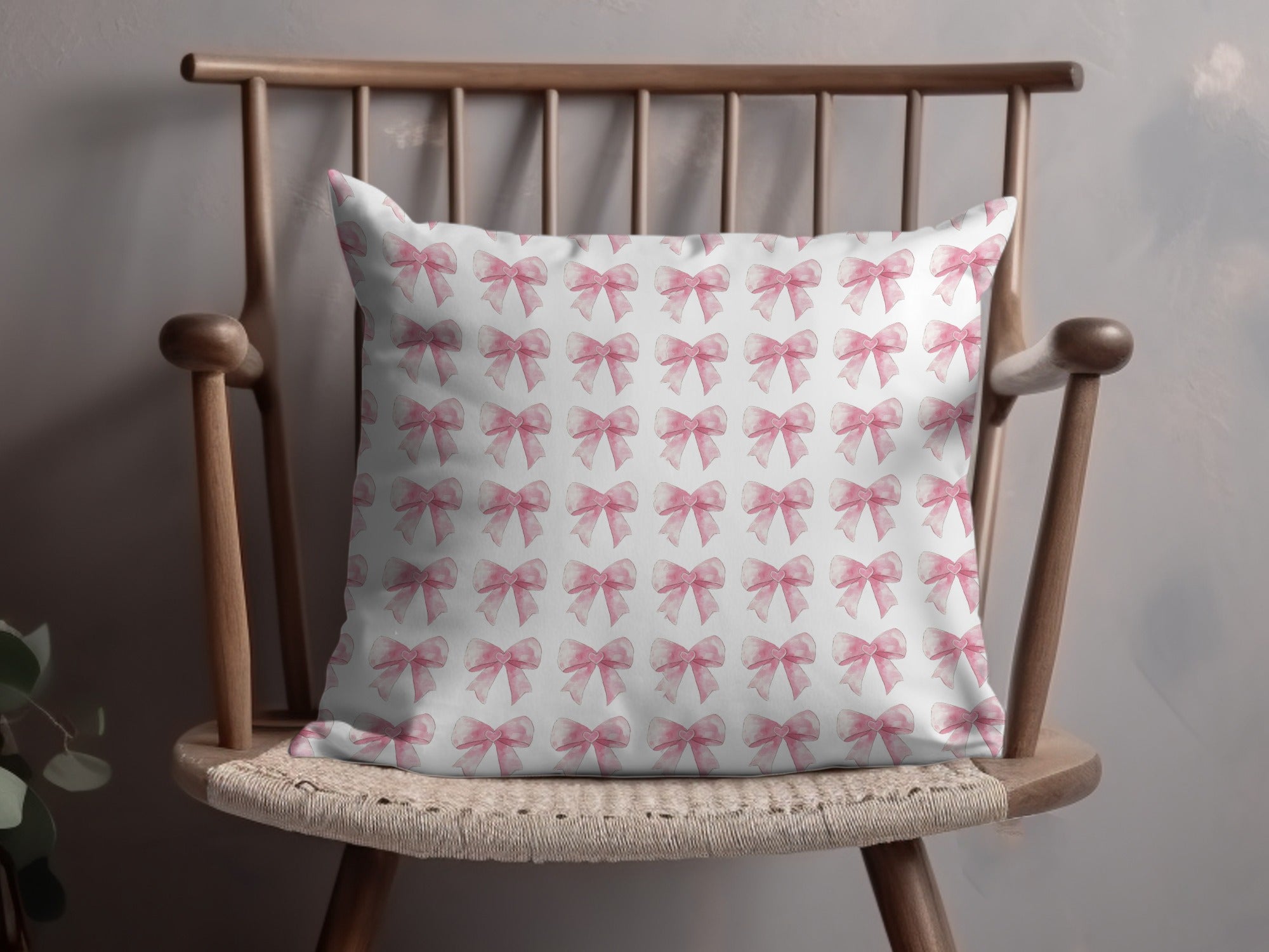 Seamless Coquette Heart Pink Bow Pattern Background Digital