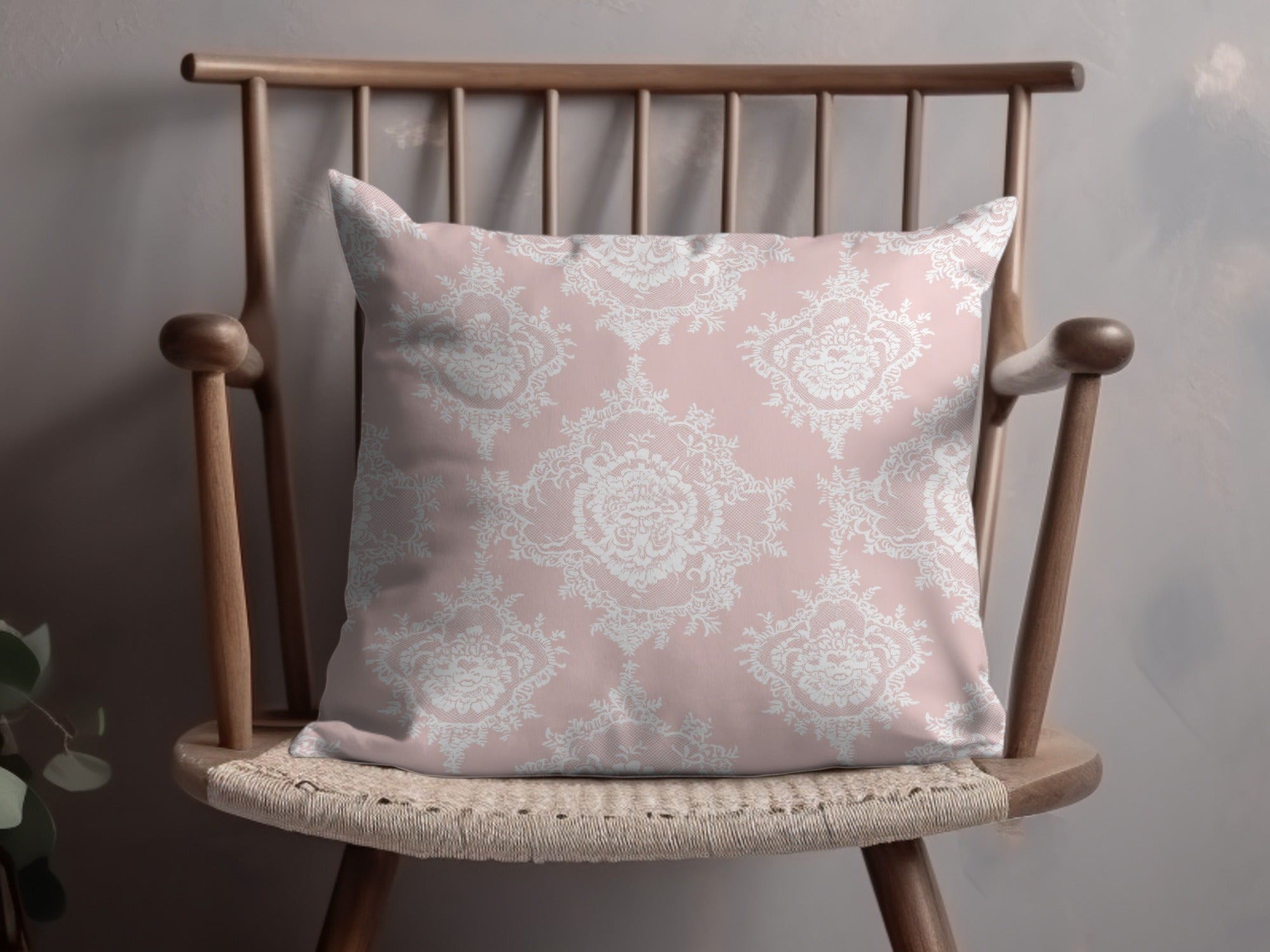 Seamless Coquette Lace Pattern Light Pink Digital Design