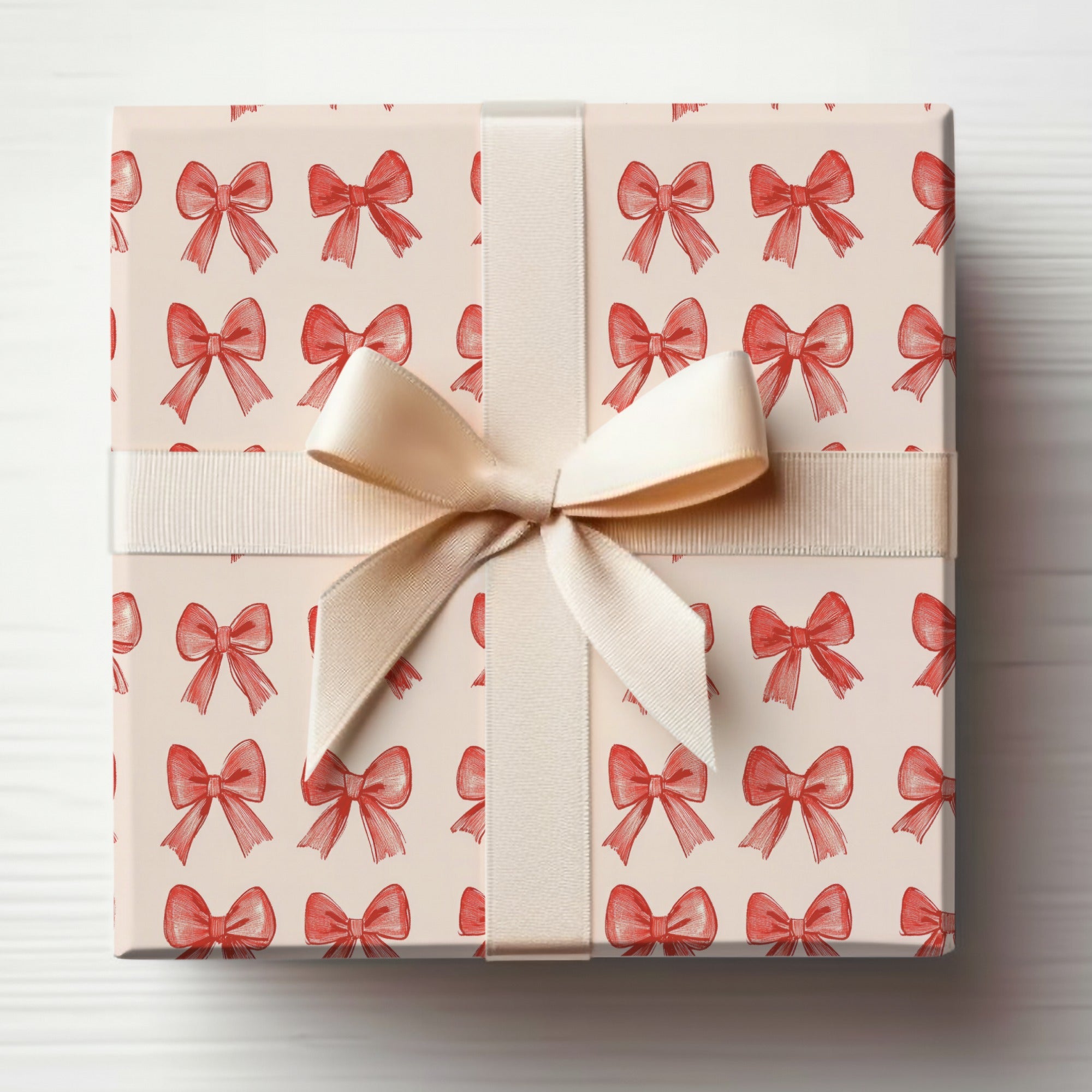 Seamless Coquette Pattern Light Pink Bows on Light Pink Digital