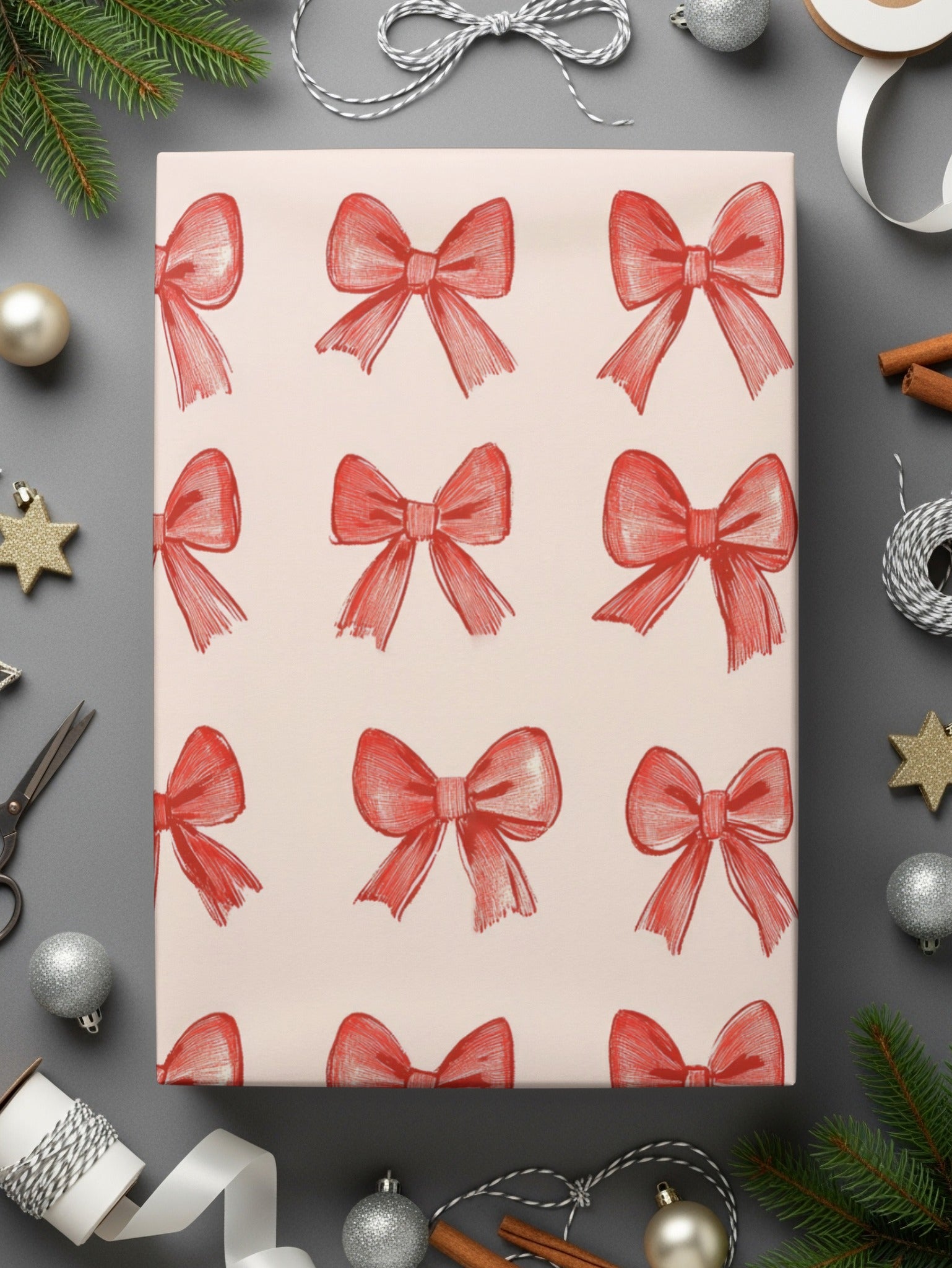 Seamless Coquette Pattern Light Pink Bows on Light Pink Digital