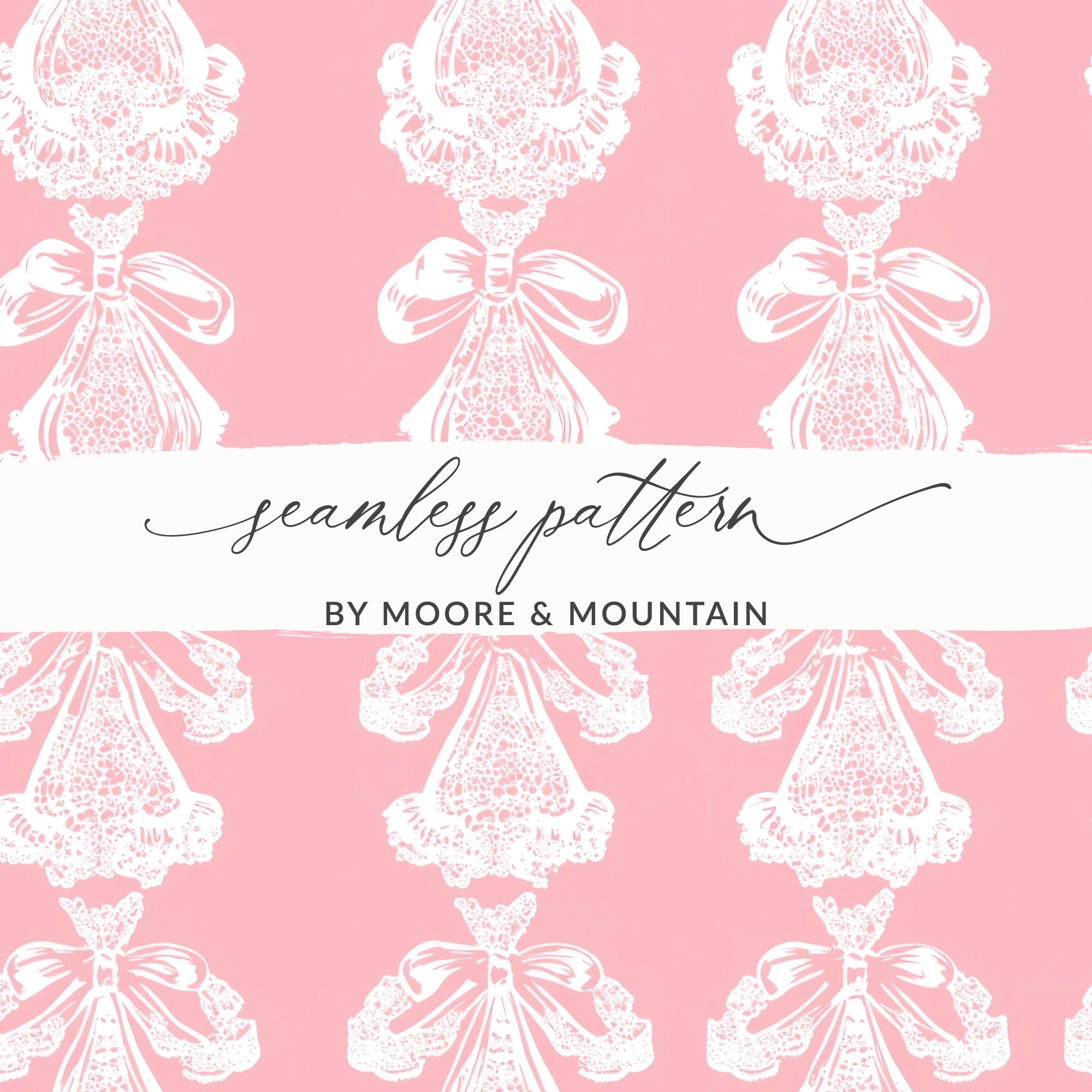 Seamless Coquette Pattern Light Pink Floral Repeat Digital