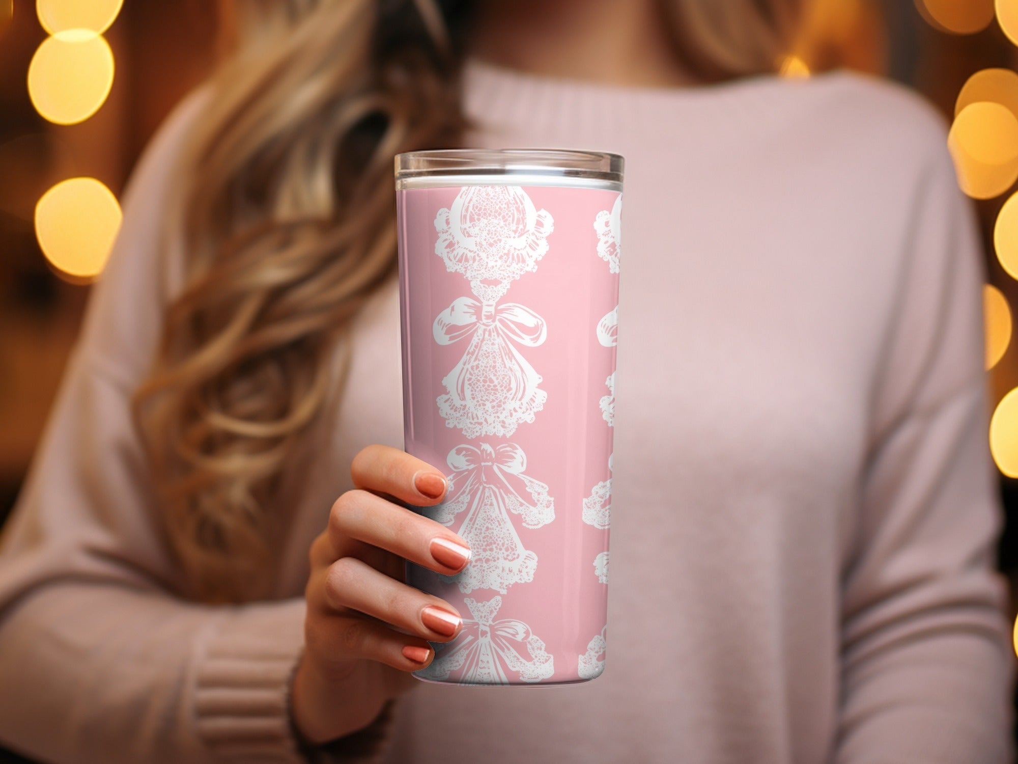 Seamless Coquette Pattern Light Pink Floral Repeat Digital