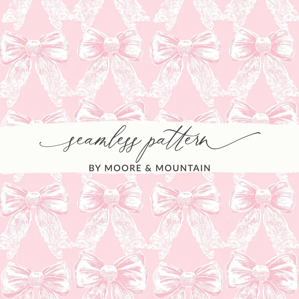Seamless Coquette Pattern With Light Pink Bows Pattern