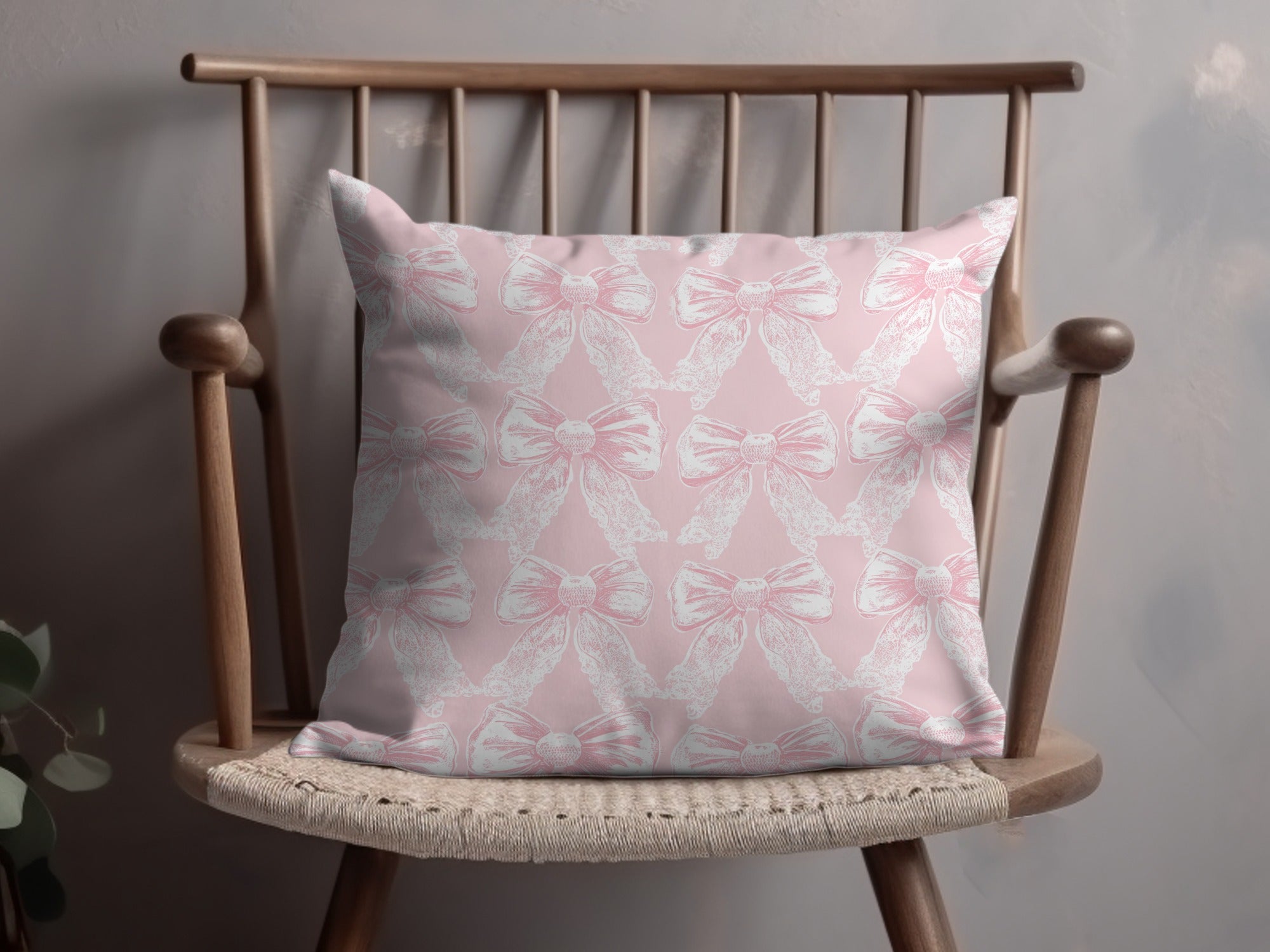 Seamless Coquette Pattern With Light Pink Bows Pattern