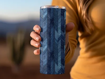 Seamless Denim Blue Jeans Chevron Pattern Digital