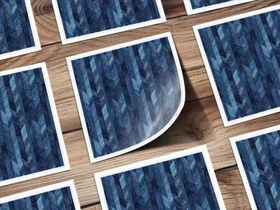 Seamless Denim Blue Jeans Chevron Pattern Digital