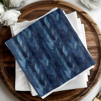 Seamless Denim Blue Jeans Chevron Pattern Digital