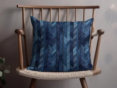 Seamless Denim Blue Jeans Chevron Pattern Digital