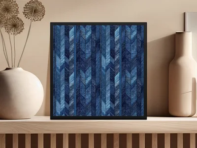 Seamless Denim Blue Jeans Chevron Pattern Digital
