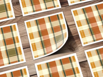 Seamless Fall Buffalo Check Pattern, Autumn Plaid Digital, Digital Paper, Tumblers, Fabric, Wrapping Paper