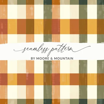 Seamless Fall Buffalo Check Pattern, Autumn Plaid, Digital Paper