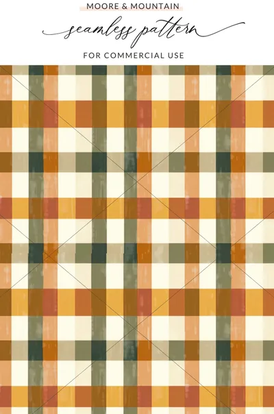 Seamless Fall Buffalo Check Pattern, Autumn Plaid, Digital Paper