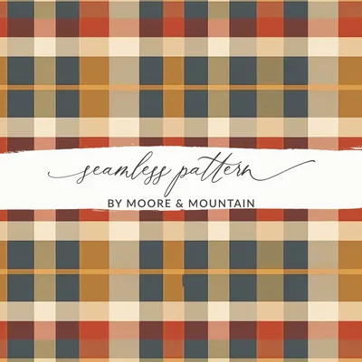 Seamless Fall Buffalo Check Pattern, Autumn Plaid, Digital Paper, Fabric Design, Tumbler Design, Fall Gingham Seamless, Plaid Digital