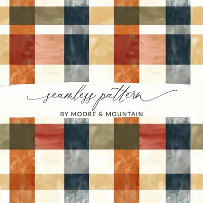 Seamless Fall Buffalo Check Pattern, Autumn Plaid Digital Paper, Fabric Design, Tumbler Sublimation, Commercial Use, Plaid Background