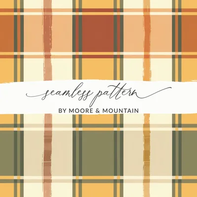 Seamless Fall Buffalo Check Pattern, Autumn Plaid, Digital Paper, Fabric Design, Tumbler Wrap, Shopify Pattern, Small Shop Owners