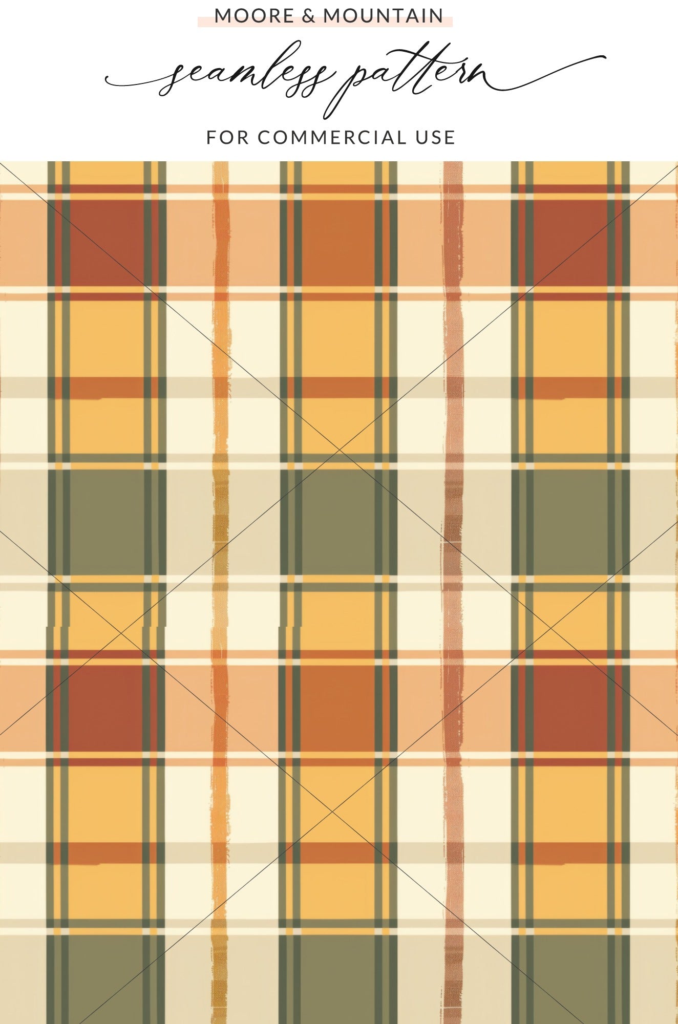 Seamless Fall Buffalo Check Pattern, Autumn Plaid, Digital Paper, Fabric Design, Tumbler Wrap, Shopify Pattern, Small Shop Owners