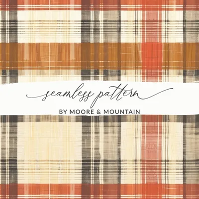 Seamless Fall Buffalo Check Pattern, Autumn Plaid Digital Paper, Fall Gingham Seamless, Digital Download, Fall Pattern