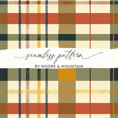 Seamless Fall Buffalo Check Pattern, Autumn Plaid Digital Paper, Fall Gingham Seamless for Tumblers, Shopify, Fabric, Phone Cases