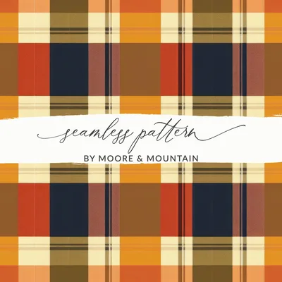 Seamless Fall Buffalo Check Pattern, Autumn Plaid Digital Paper, Fall Gingham Seamless, Plaid Pattern, Digital Download