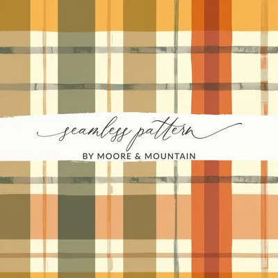 Seamless Fall Buffalo Check Pattern, Autumn Plaid, Digital Paper, Fall Gingham Seamless, Tumbler Pattern, Fabric Pattern, Seamless Patterns