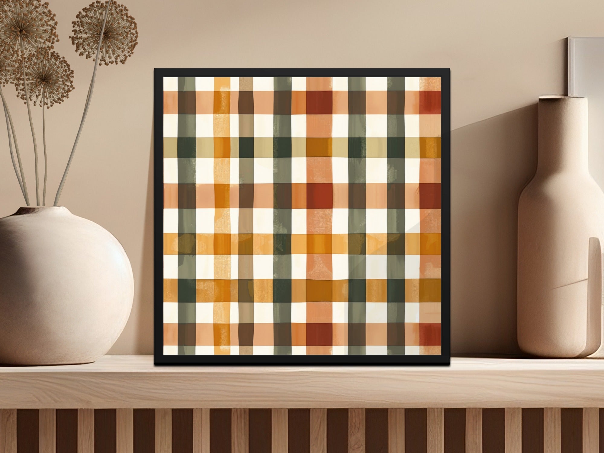 Seamless Fall Buffalo Check Pattern, Autumn Plaid Digital Paper, Fall Plaid Background, Seamless Patterns for Tumblers