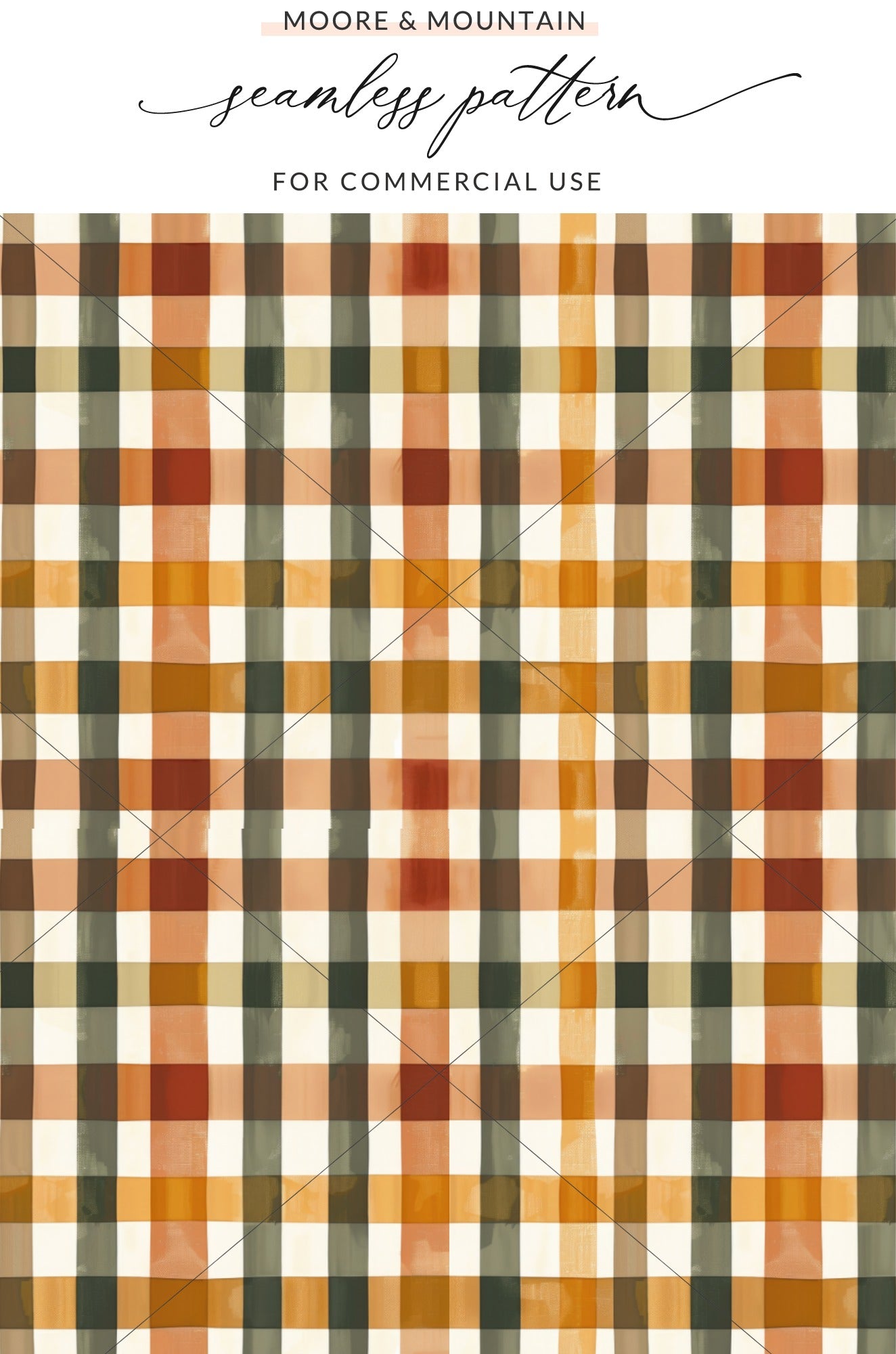 Seamless Fall Buffalo Check Pattern, Autumn Plaid Digital Paper, Fall Plaid Background, Seamless Patterns for Tumblers