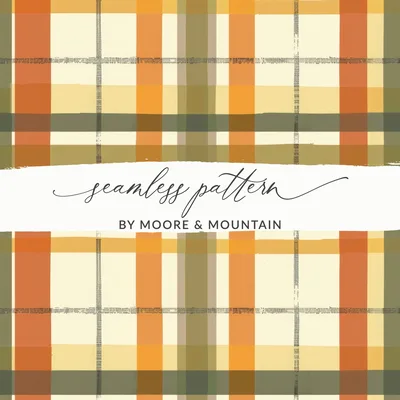 Seamless Fall Buffalo Check Pattern, Autumn Plaid Digital Paper, Fall Plaid Background, Tumbler Design, Fabric Design, Digital Download