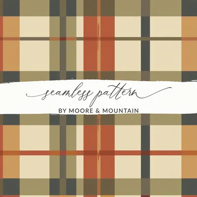 Seamless Fall Buffalo Check Pattern, Autumn Plaid Digital Paper, Fall Plaid Seamless Patterns for Fabric, Tumblers, Phone Cases