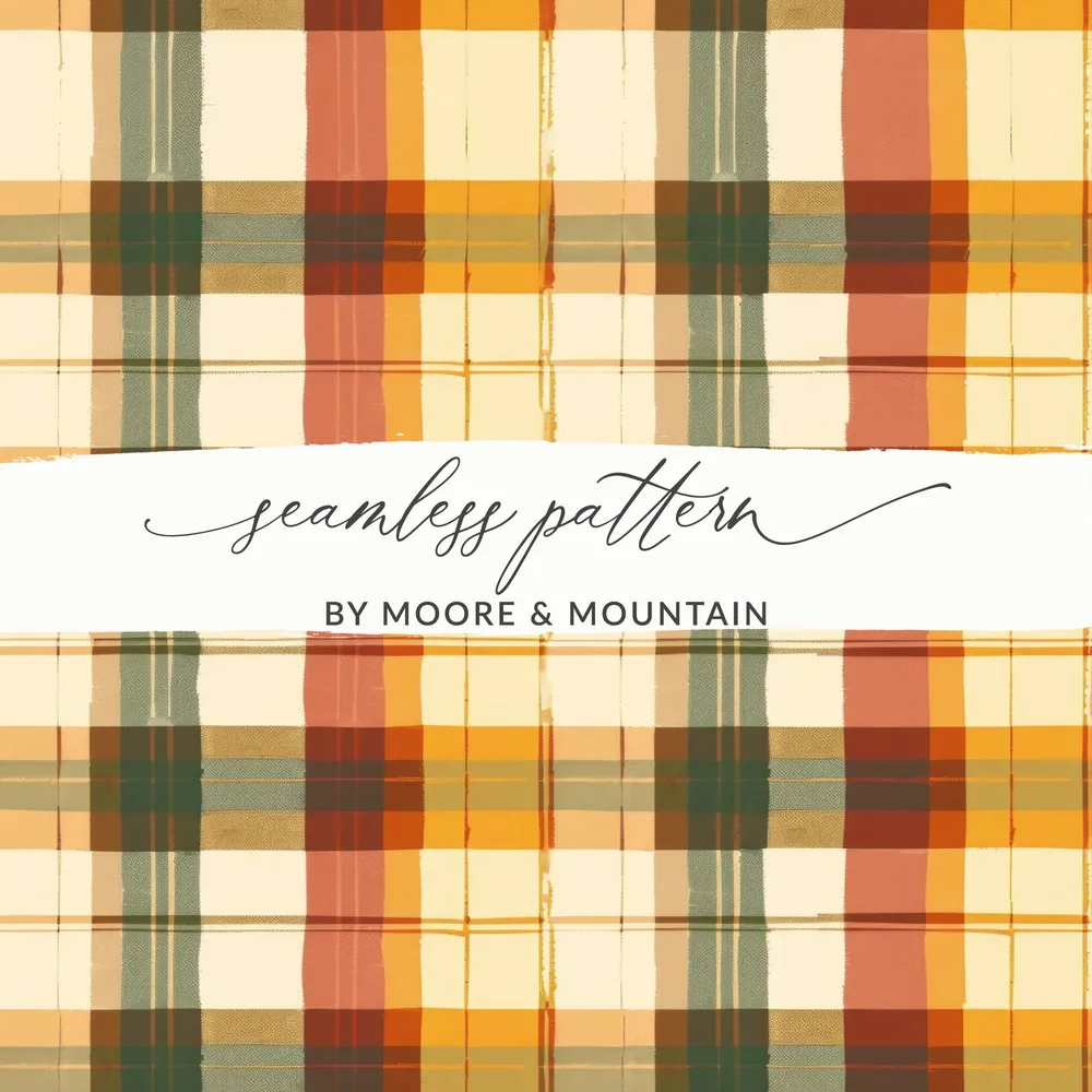 Seamless Fall Buffalo Check Pattern, Autumn Plaid Digital Paper, Fall Plaid, Seamless Tumbler Patterns, Seamless Fabric Patterns