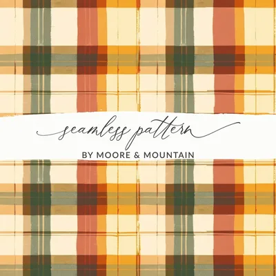 Seamless Fall Buffalo Check Pattern, Autumn Plaid Digital Paper, Fall Plaid, Seamless Tumbler Patterns, Seamless Fabric Patterns