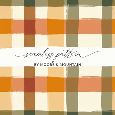Seamless Fall Buffalo Check Pattern, Autumn Plaid Digital Paper, Plaid for Tumblers, Seamless Patterns for Fabric, Digital Design