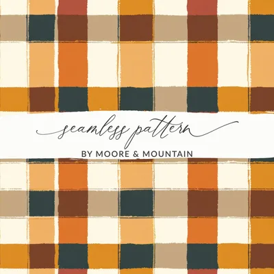 Seamless Fall Buffalo Check Pattern, Autumn Plaid Digital Paper, Seamless Patterns for Fabric, Fall Gingham Seamless, Tumblers