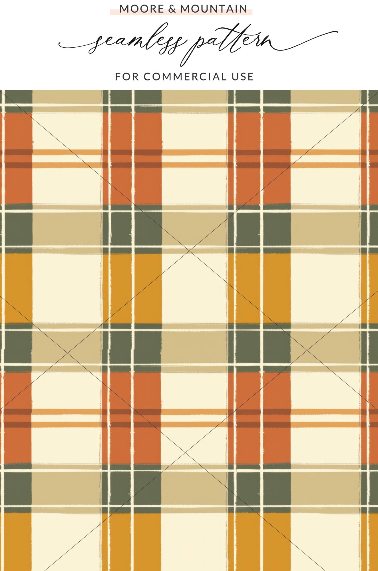 Seamless Fall Buffalo Check Pattern, Autumn Plaid Digital Paper, Seamless Patterns for Fabric, Phone Cases, Small Shop Owners Digital