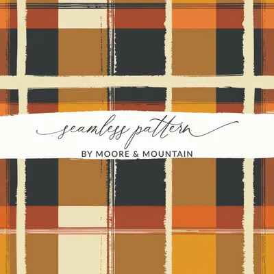 Seamless Fall Buffalo Check Pattern, Autumn Plaid Digital Paper, Seamless Patterns for Tumblers, Fabric, Shopify, Wrapping, Phone Cases