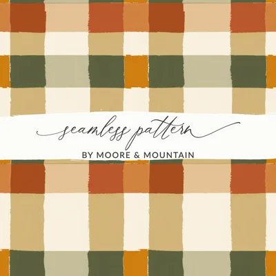 Seamless Fall Buffalo Check Pattern, Autumn Plaid Digital Paper, Small Shop Owners, Boutique Owners, Seamless Patterns for Fabric
