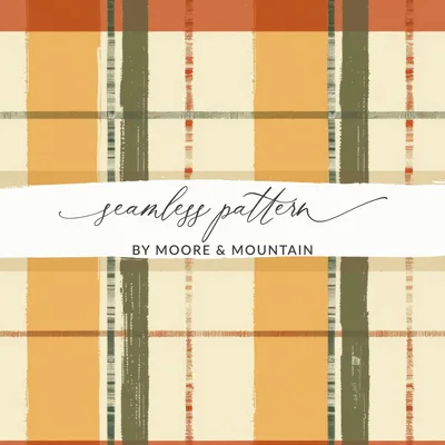 Seamless Fall Buffalo Check Pattern, Autumn Plaid Digital, Tumbler Design, Fabric Design, Seamless Patterns for Small Shop Owners