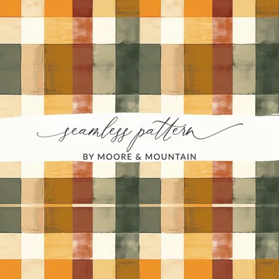 Seamless Fall Buffalo Check Pattern, Autumn Plaid, Fall Gingham Seamless, Digital Paper, Tumbler Design, Fabric Design, Seamless Patterns