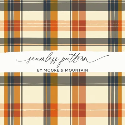 Seamless Fall Buffalo Check Pattern, Autumn Plaid Seamless, Plaid Fabric Digital, Fall Gingham Seamless, Fall Digital Paper