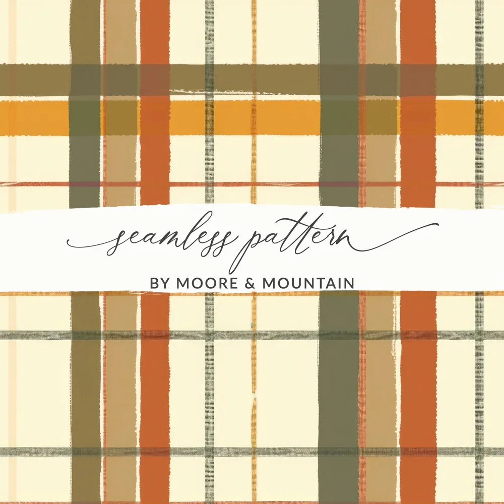 Seamless Fall Buffalo Check Pattern, Digital Fall Plaid Fabric Design, Autumn Plaid Pattern for Tumblers, Phone Cases