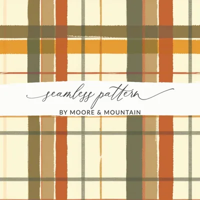 Seamless Fall Buffalo Check Pattern, Digital Fall Plaid Fabric Design, Autumn Plaid Pattern for Tumblers, Phone Cases