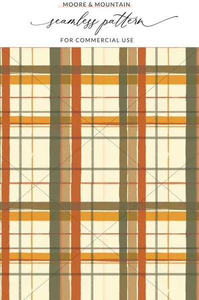 Seamless Fall Buffalo Check Pattern, Digital Fall Plaid Fabric Design, Autumn Plaid Pattern for Tumblers, Phone Cases