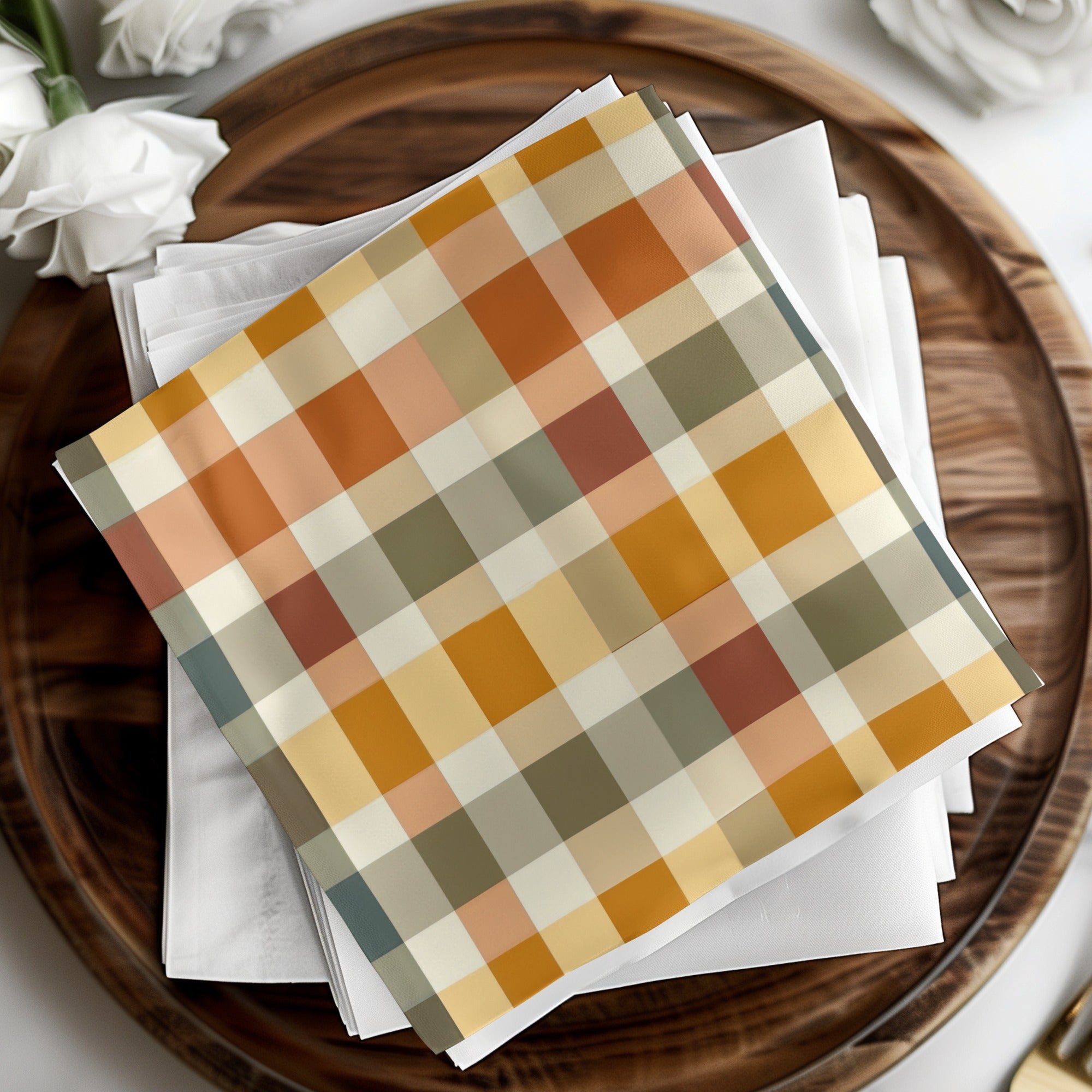Seamless Fall Buffalo Check Pattern, Digital Paper, Autumn Plaid, Fabric Design, Tumbler Design, Digital Download