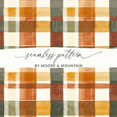 Seamless Fall Buffalo Check Pattern, Digital Plaid Design, Autumn Gingham Seamless, Fabric Tumbler Sublimation, Digital Download