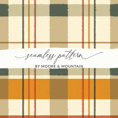 Seamless Fall Buffalo Check Pattern, Digital Plaid, Fall Plaid Design for Fabric, Tumblers, Shopify, Phone Cases, Boutique Owners