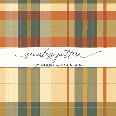 Seamless Fall Buffalo Check Pattern, Digital Plaid Pattern, Autumn Plaid, Fabric Pattern, Wrapping Paper, Tumbler Design, Shopify