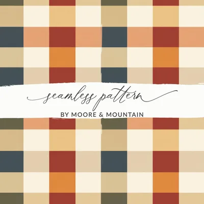 Seamless Fall Buffalo Check Pattern, Plaid Digital Paper, Autumn Design for Tumblers, Boutique Owners, Digital Product