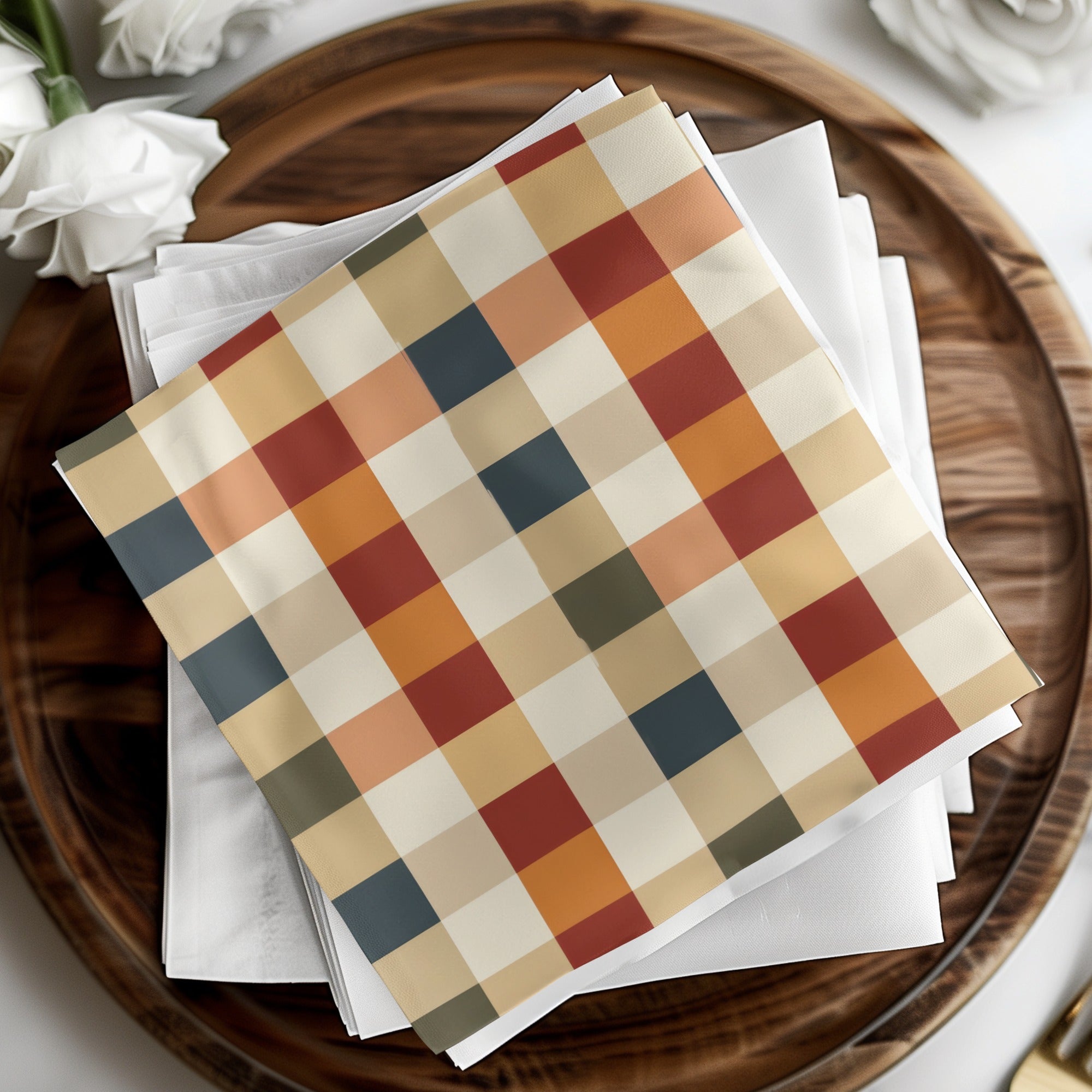 Seamless Fall Buffalo Check Pattern, Plaid Digital Paper, Autumn Design for Tumblers, Boutique Owners, Digital Product