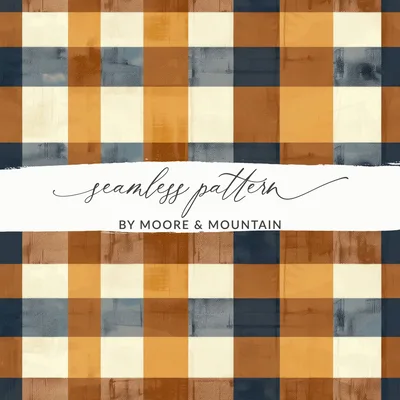 Seamless Fall Buffalo Check Pattern, Plaid Digital Paper, Autumn Texture, Seamless Patterns for Fabric, Tumblers, Phone Cases