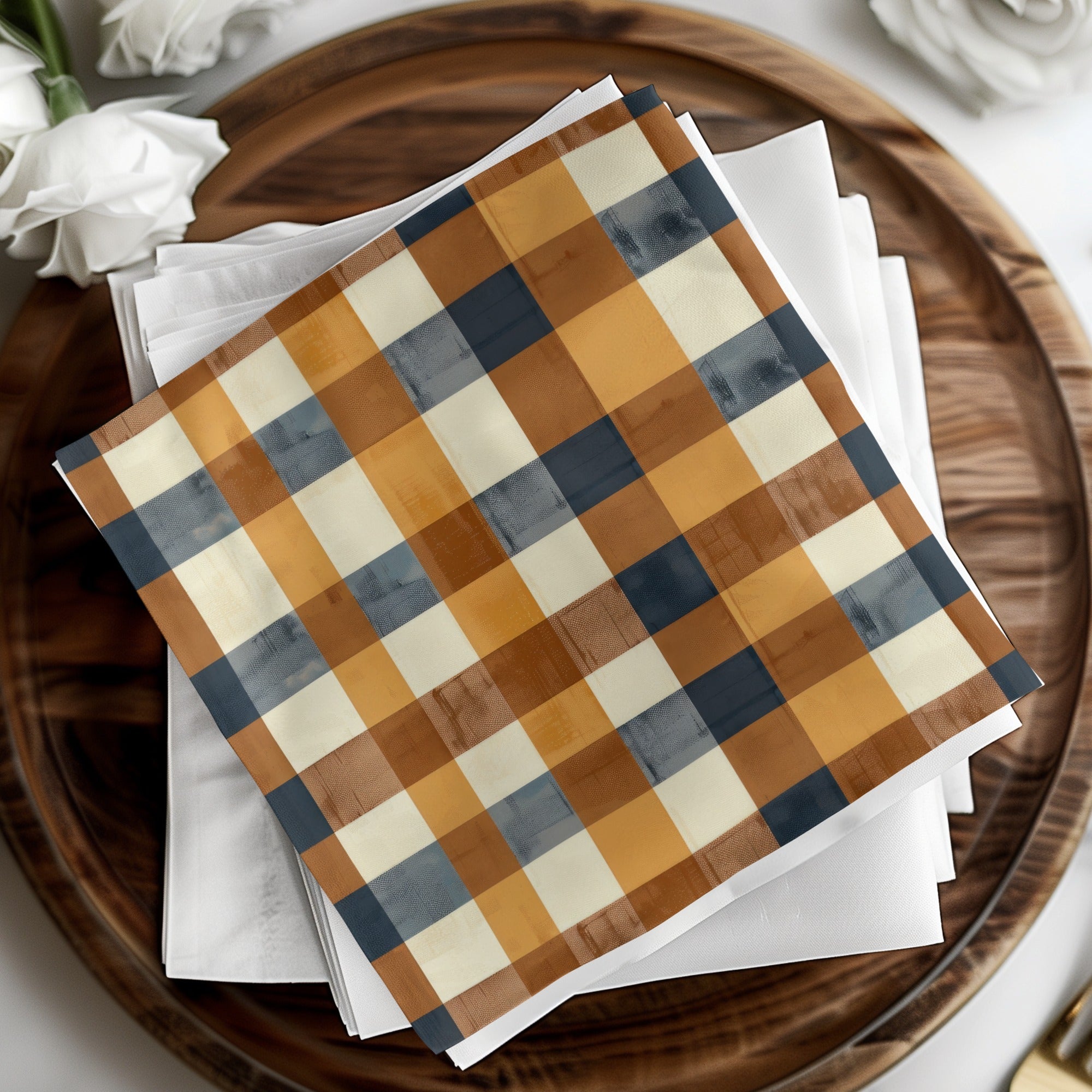 Seamless Fall Buffalo Check Pattern, Plaid Digital Paper, Autumn Texture, Seamless Patterns for Fabric, Tumblers, Phone Cases