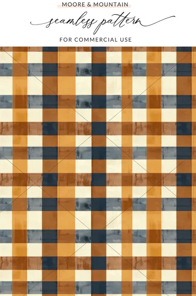 Seamless Fall Buffalo Check Pattern, Plaid Digital Paper, Autumn Texture, Seamless Patterns for Fabric, Tumblers, Phone Cases